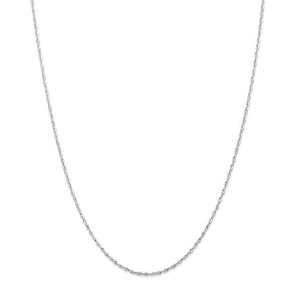 2.5mm 10k White Gold Solid Diamond Cut Rope Chain Necklace, 24 Inch - Picture 3 of 8